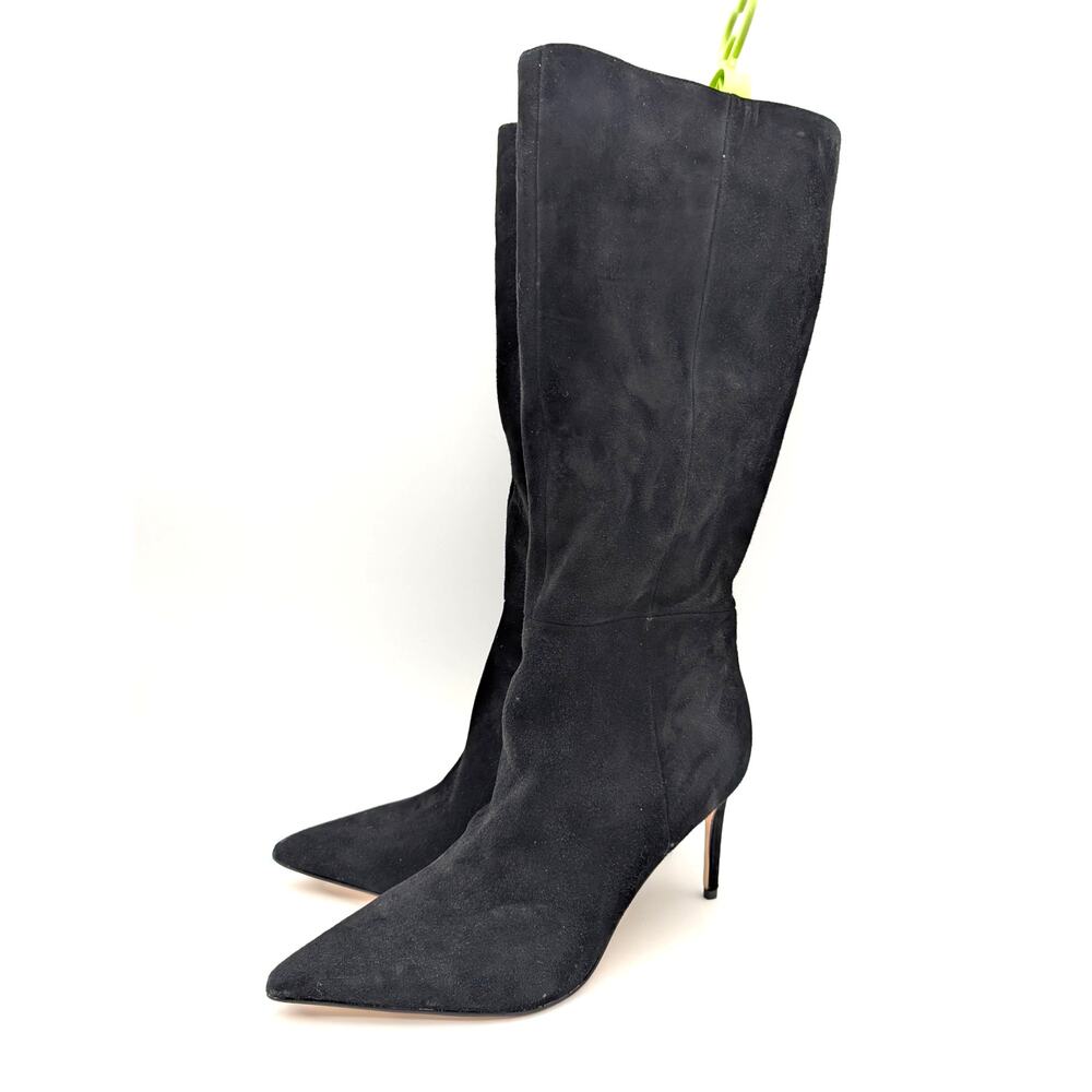 Nine West Cook Pointed Toe Knee High Boots Wide Calf Women's Black Sz US10M EU41